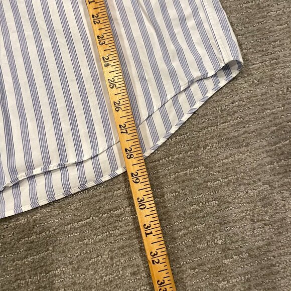 Valentino Uomo Shirt Mens 15.5 34 35 Blue White Stripe Dress Casual Button Up - Picture 5 of 10